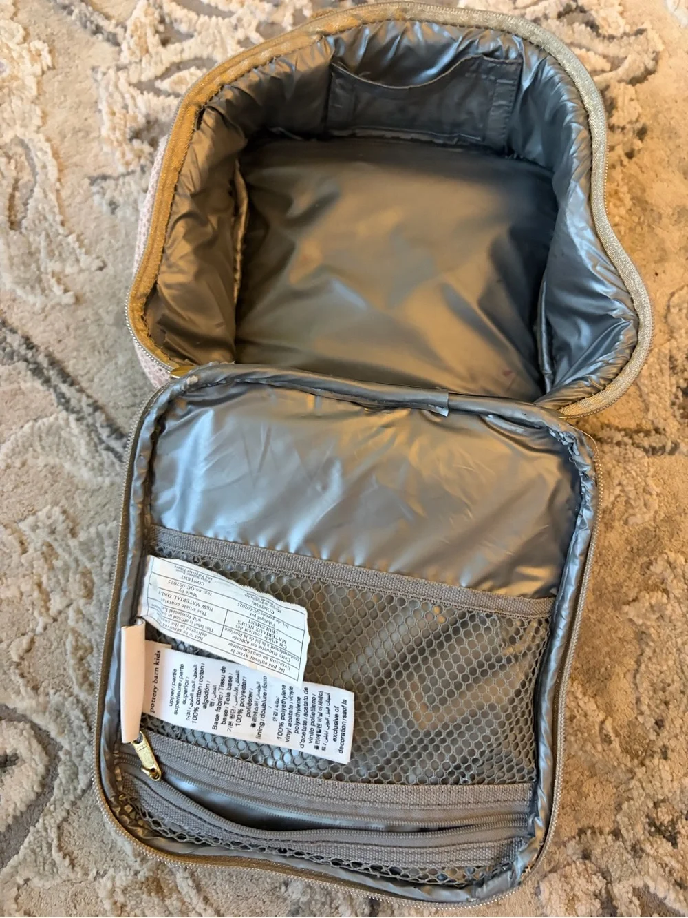 Pottery Barn Kids Pink and Gold Unicorn Lunch Tote